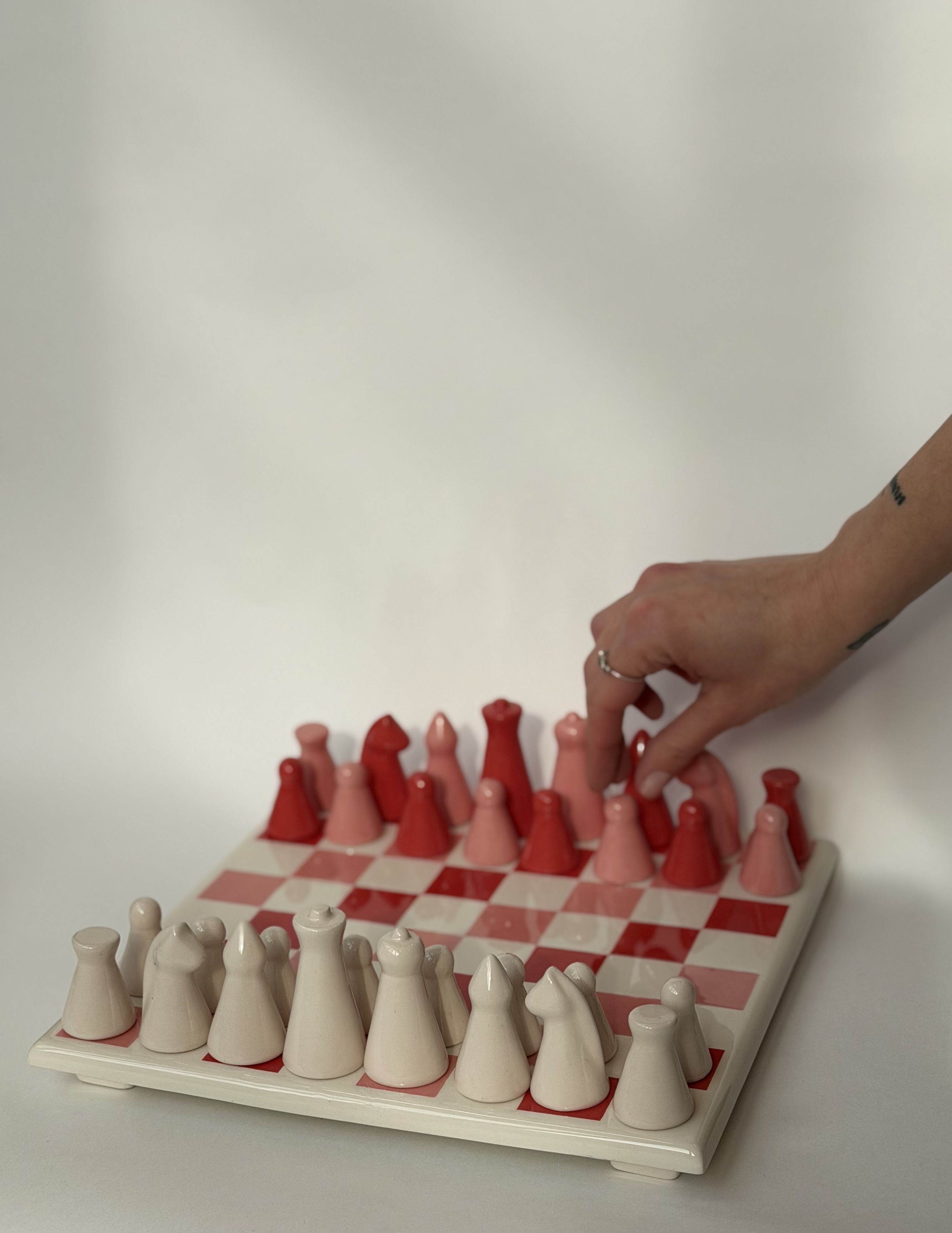Ceramic Chess Set — full board view